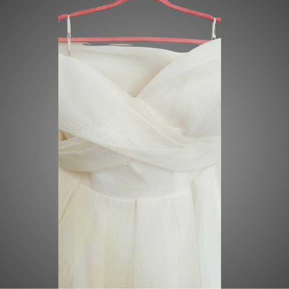 Jadore White Off-the-Shoulder Ruffled Dress - Picture 5 of 7